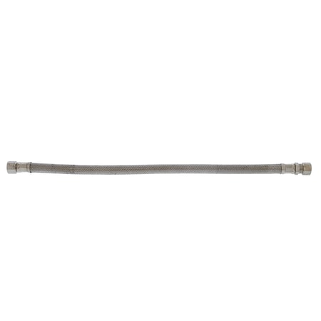 Jones Stephens 3/8in. Flare x 3/8in. Compression x 16in Braided Stainless Steel Texas Style Faucet Connector S04247